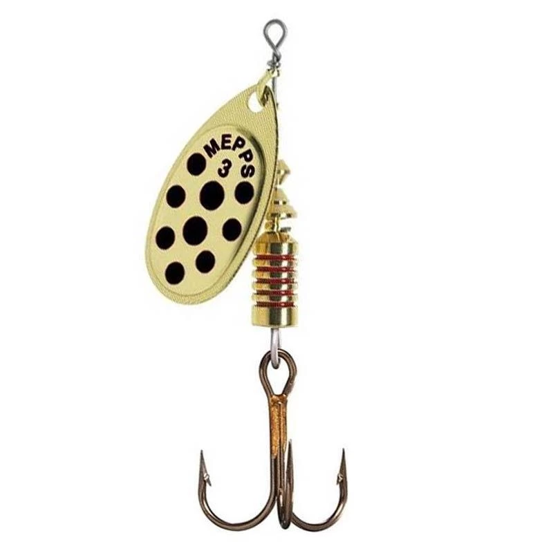 CUILLER MEPPS AGLIA OR POINTS NOIRS 3 CUILLER MEPPS AGLIA OR POINTS NOIRS